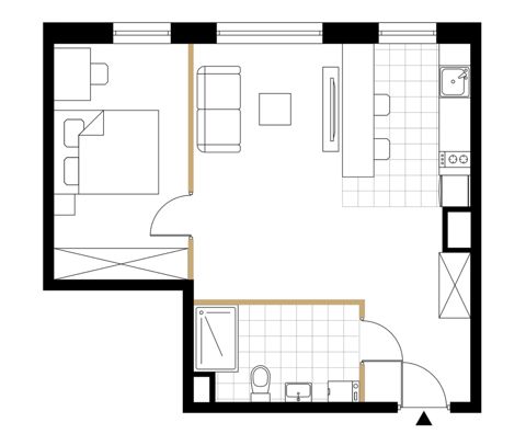 Plan 2 pok. 44m²