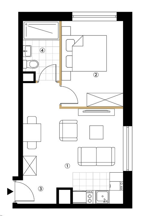 Plan 2 pok. 33m²