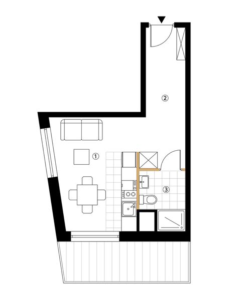 Plan 1 pok. 26m²