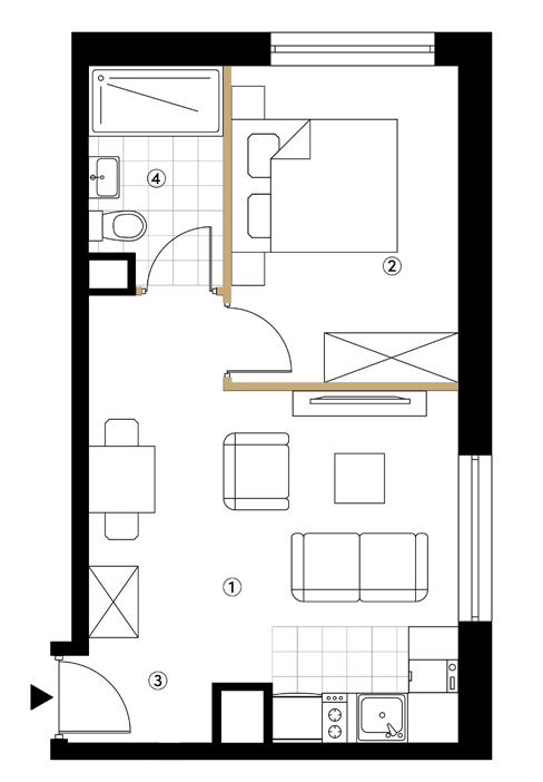 Plan 2 pok. 33m²