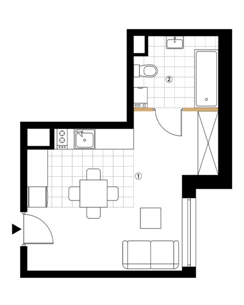 Plan 1 pok. 24m²