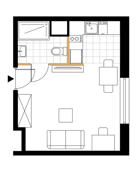 Plan 1 pok. 23m²