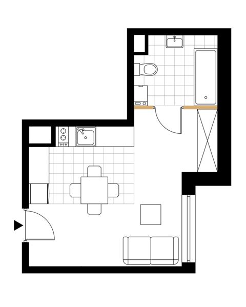 Plan 1 pok. 24m²