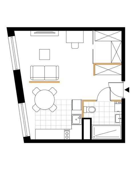 Plan 1 pok. 33m²
