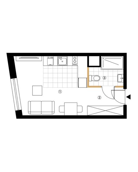 Plan 1 pok. 22m²