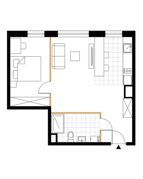 Plan 2 pok. 44m²