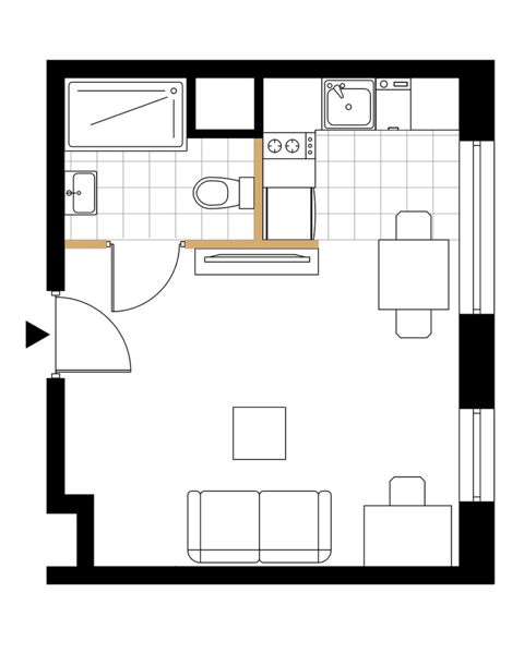 Plan 1 pok. 22m²