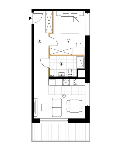 Plan 2 pok. 38m²