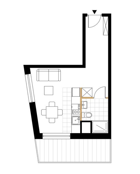 Plan 1 pok. 26m²