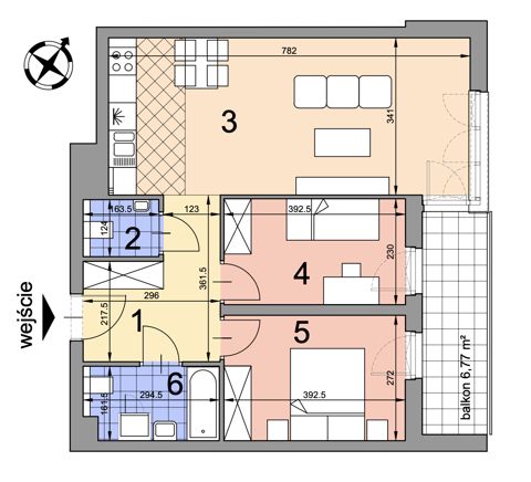 Plan 3 pok. 62m²