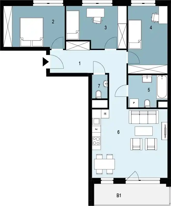 Plan 4 pok. 79m²