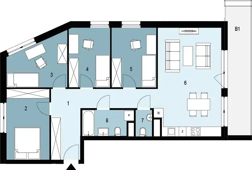 Plan 5 pok. 88m²