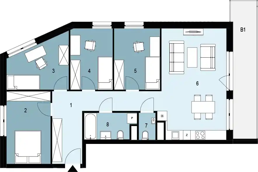 Plan 5 pok. 88m²