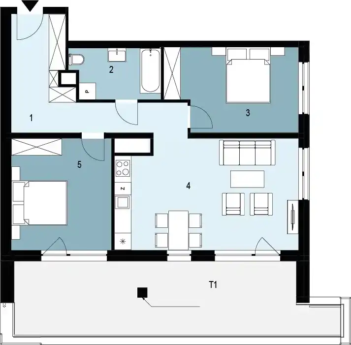 Plan 3 pok. 72m²