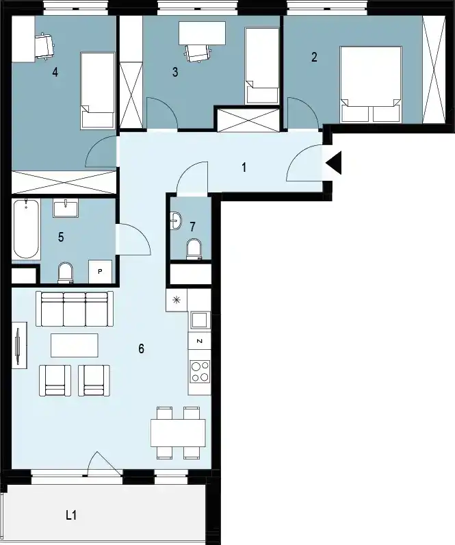 Plan 4 pok. 79m²