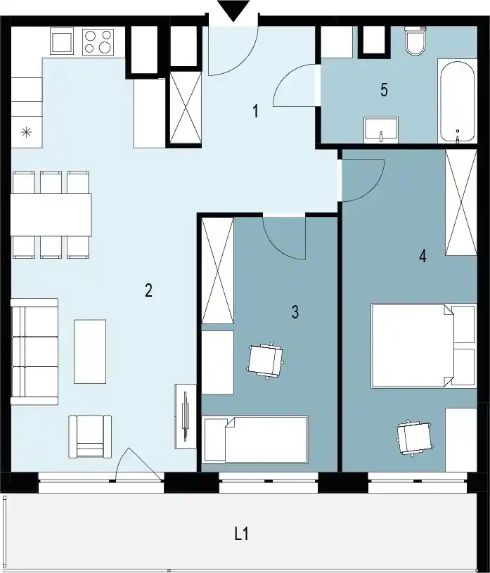Plan 3 pok. 70m²