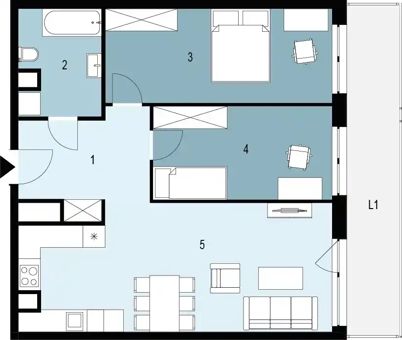 Plan 3 pok. 71m²