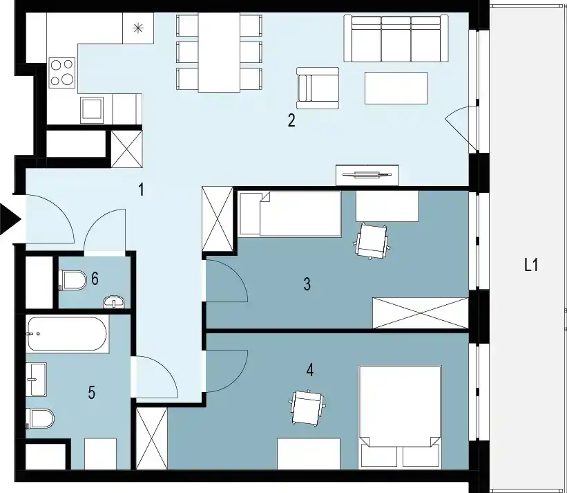 Plan 3 pok. 69m²
