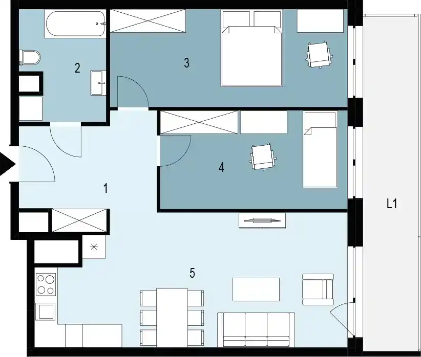 Plan 3 pok. 69m²