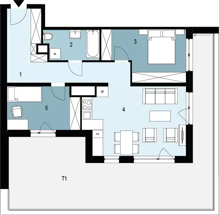 Plan 3 pok. 65m²