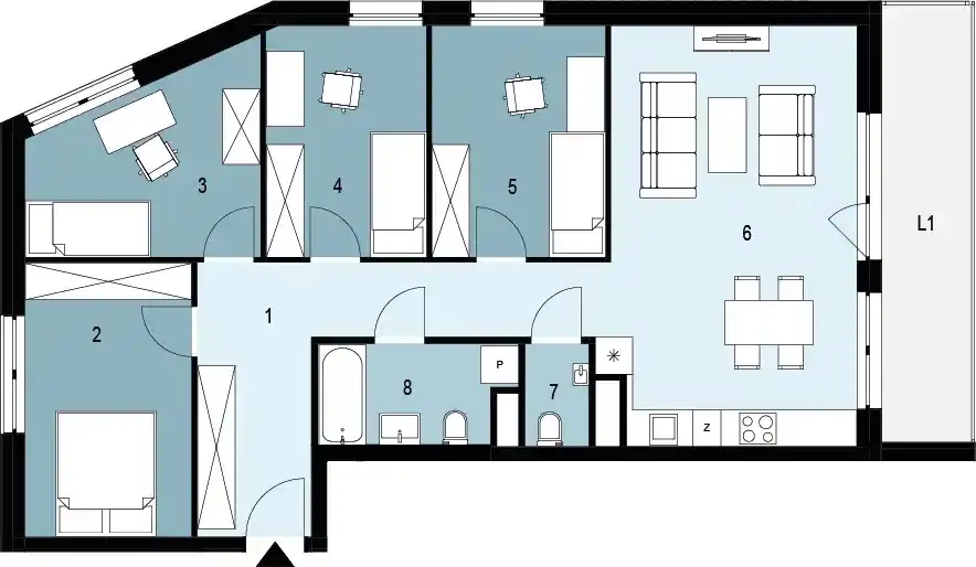 Plan 5 pok. 88m²