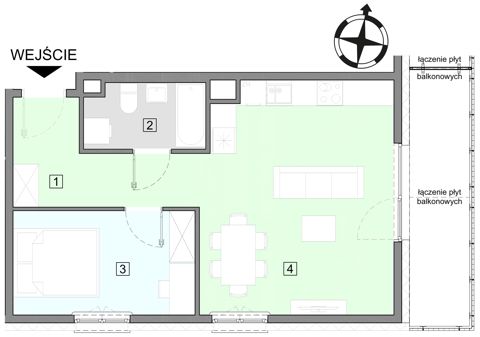 Plan 2 pok. 46m²