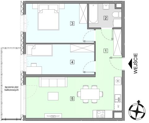 Plan 3 pok. 58m²