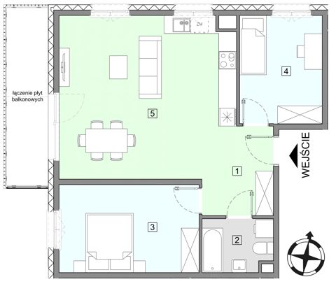 Plan 3 pok. 65m²