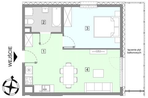 Plan 2 pok. 45m²