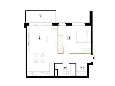 Plan 2 pok. 57m²
