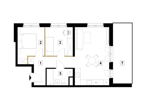 Plan 3 pok. 54m²