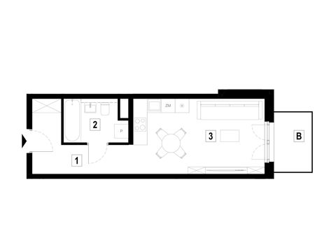 Plan 1 pok. 31m²