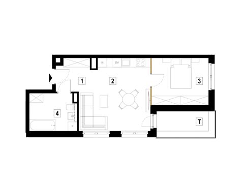 Plan 2 pok. 44m²