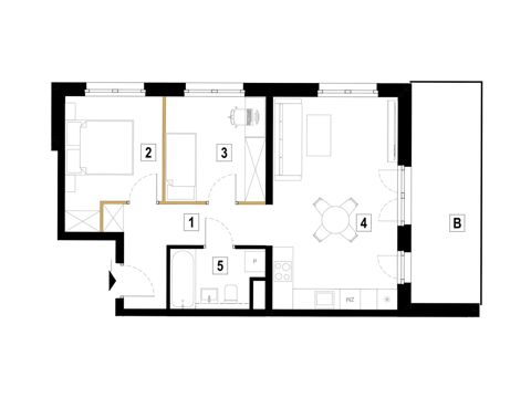 Plan 3 pok. 54m²