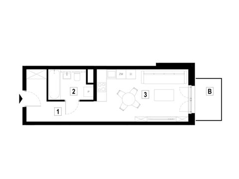 Plan 1 pok. 31m²