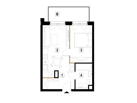 Plan 2 pok. 39m²