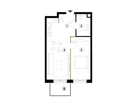 Plan 2 pok. 44m²