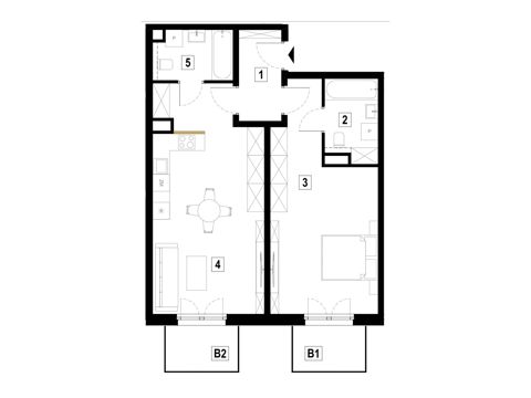 Plan 2 pok. 70m²
