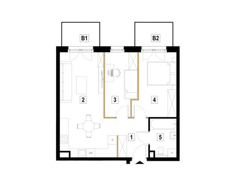 Plan 3 pok. 55m²