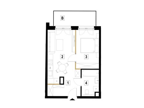 Plan 2 pok. 39m²