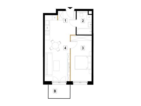 Plan 2 pok. 44m²