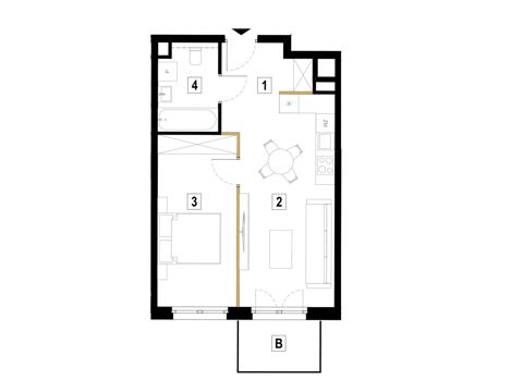 Plan 2 pok. 44m²