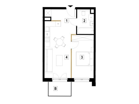 Plan 2 pok. 42m²