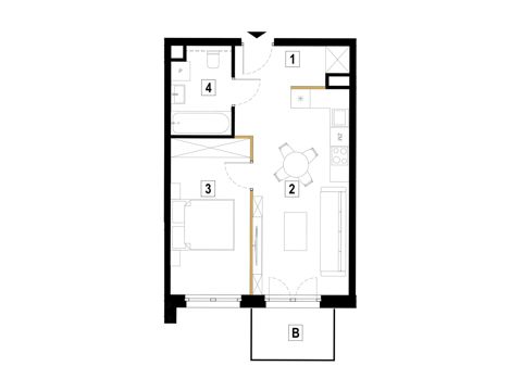 Plan 2 pok. 42m²