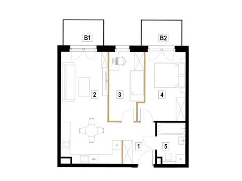 Plan 3 pok. 55m²