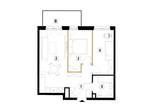Plan 3 pok. 53m²
