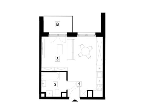 Plan 1 pok. 32m²