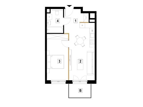 Plan 2 pok. 44m²