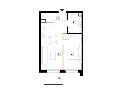 Plan 2 pok. 42m²