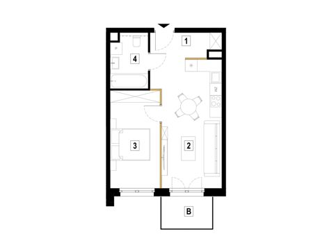Plan 2 pok. 42m²